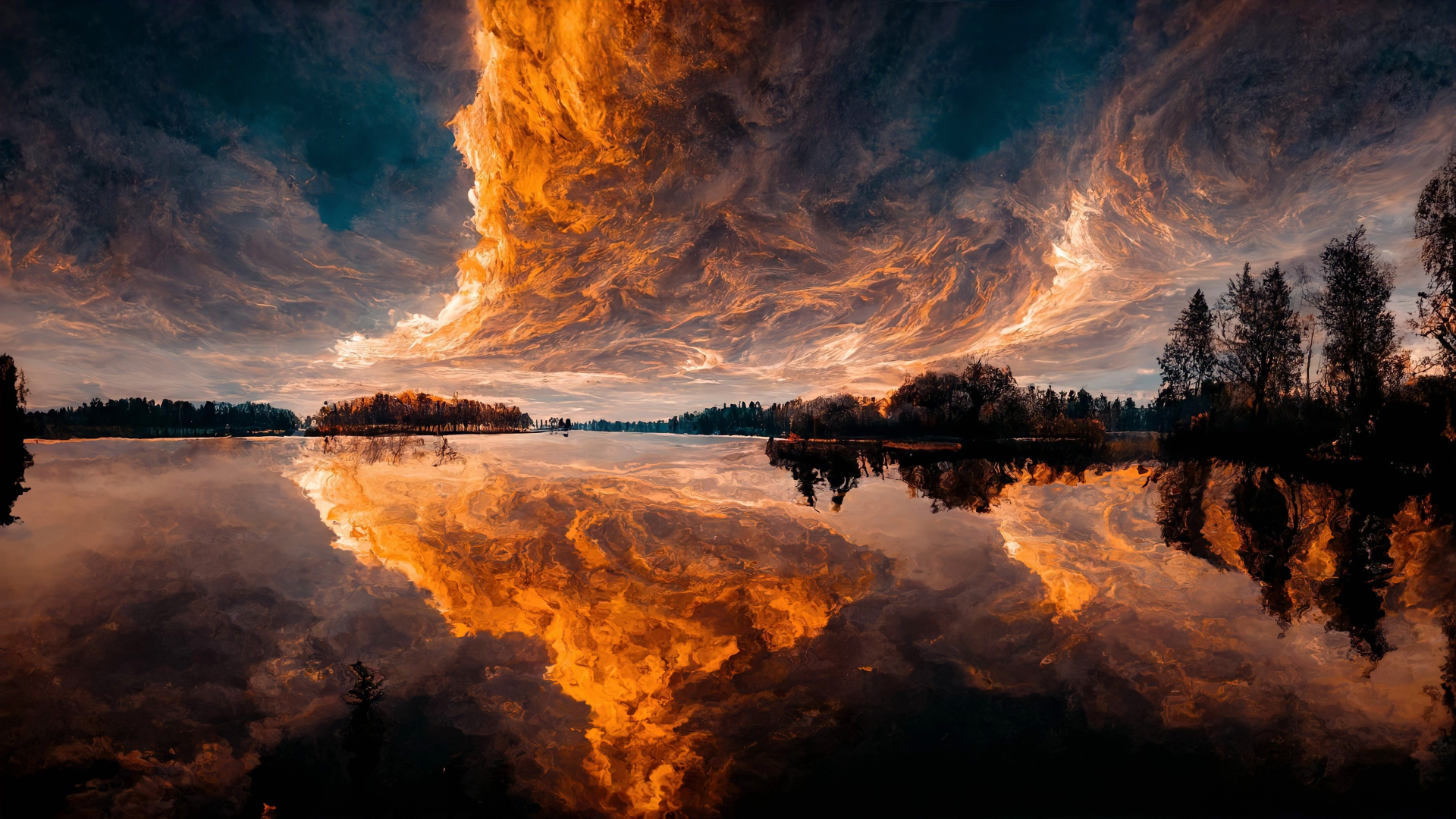 电脑/平板 壁纸推荐 天空美景-晚霞倒影-辉月官网